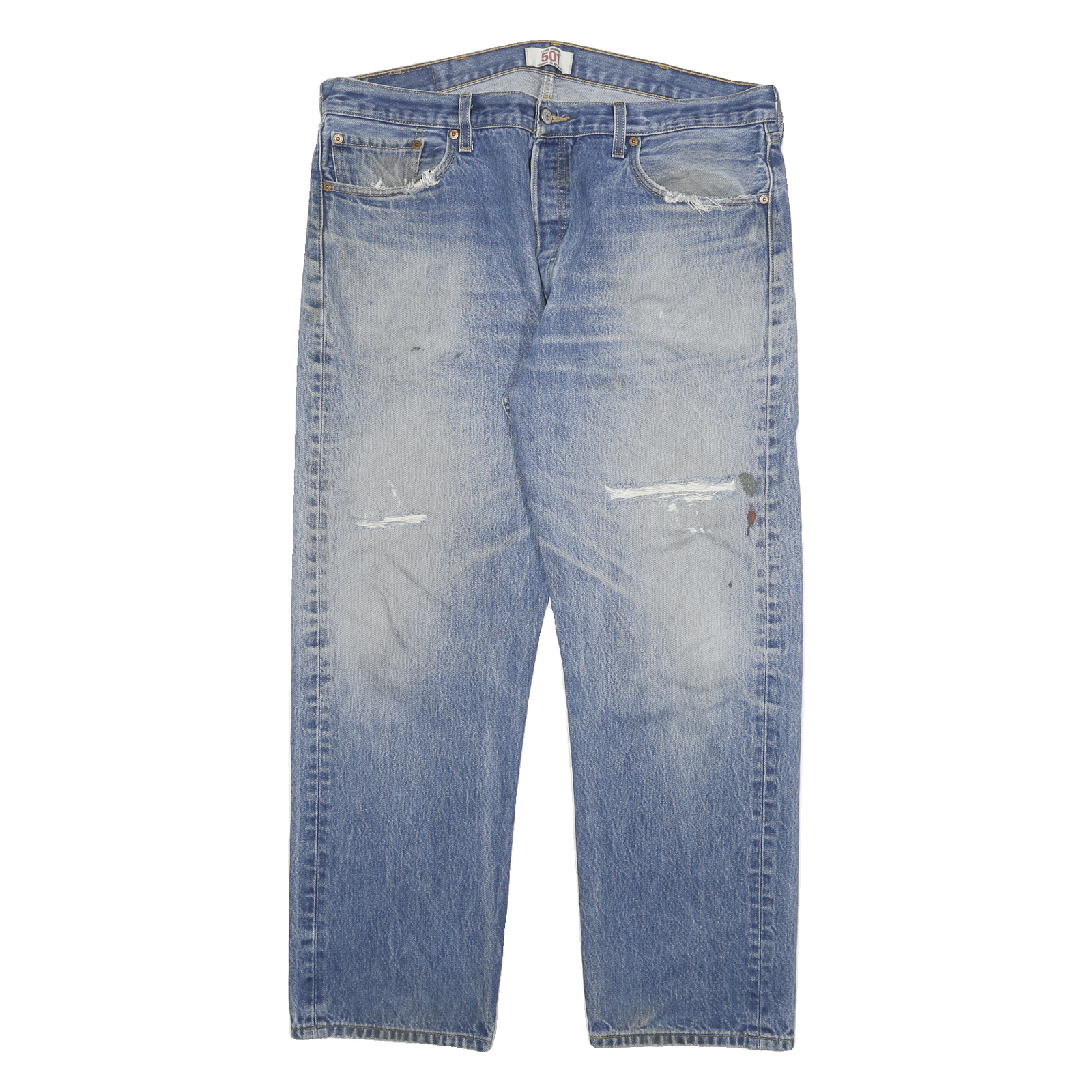 LEVI'S 501 Mens Blue Regular Straight Denim Cotton Stone Wash W40 L29 Button Fly Refurbished - N/A refurbished available on Cerqular