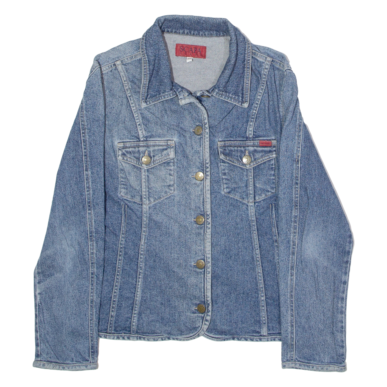 SCAPA JEANS Womens Denim Jacket Blue UK 8 Refurbished - N/A refurbished available on Cerqular