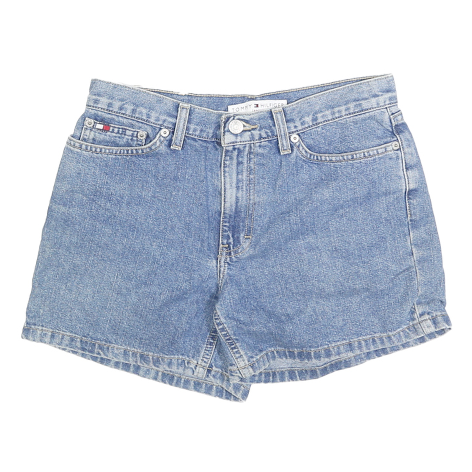 TOMMY HILFIGER Womens Shorts Blue Denim Casual S W28 Summer Everyday Refurbished - N/A refurbished available on Cerqular