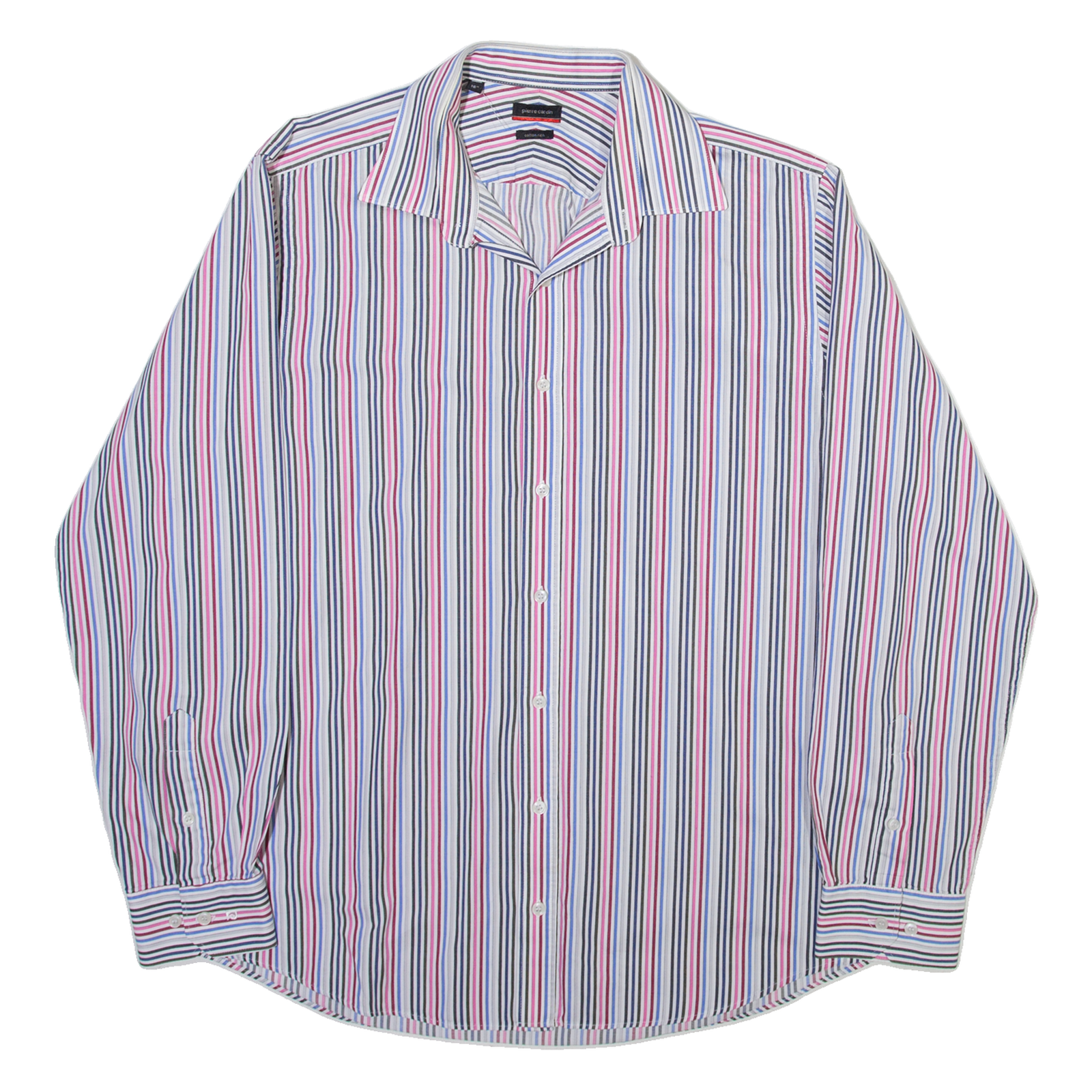 PIERRE CARDIN Mens Shirt White Striped Long Sleeve L Refurbished - N/A refurbished available on Cerqular