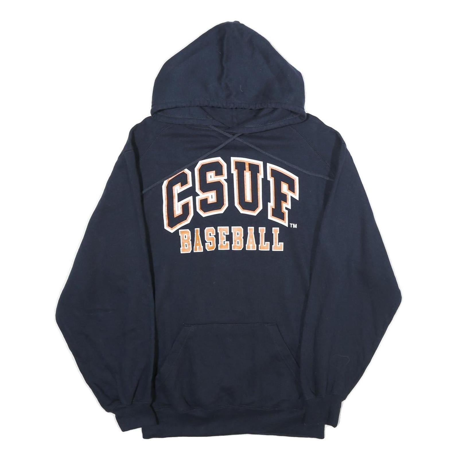 BADGERSPORT Mens Navy CSUF Baseball Hoodie M Cotton Pullover Refurbished - N/A refurbished available on Cerqular