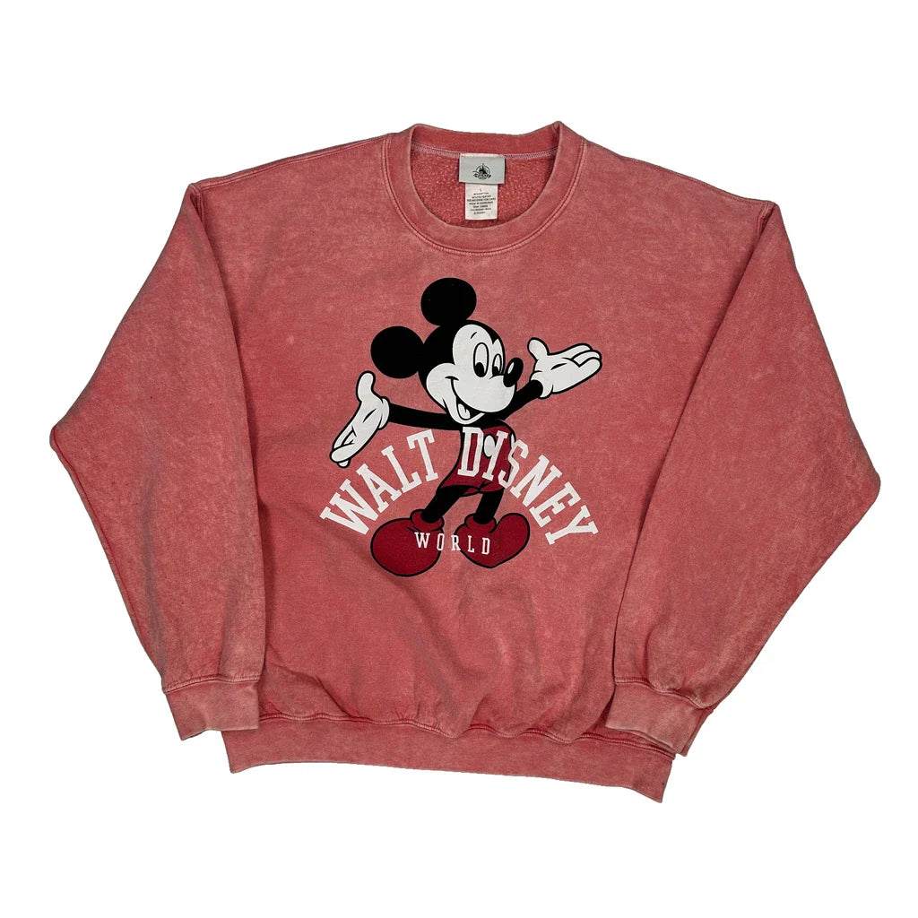 Disney Sweatshirt - Large Pink Cotton Blend Refurbished - Thrifted (note: this is a term often used to describe second- refurbished available on Cerqular