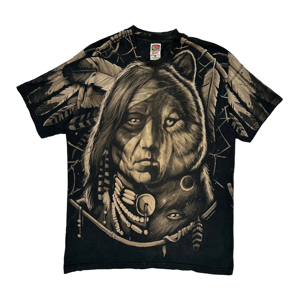 Fruit Of The Loom Graphic T-Shirt - Large Black Cotton Refurbished - Thrifted (note: this is a term often used to describe second- refurbished available on Cerqular