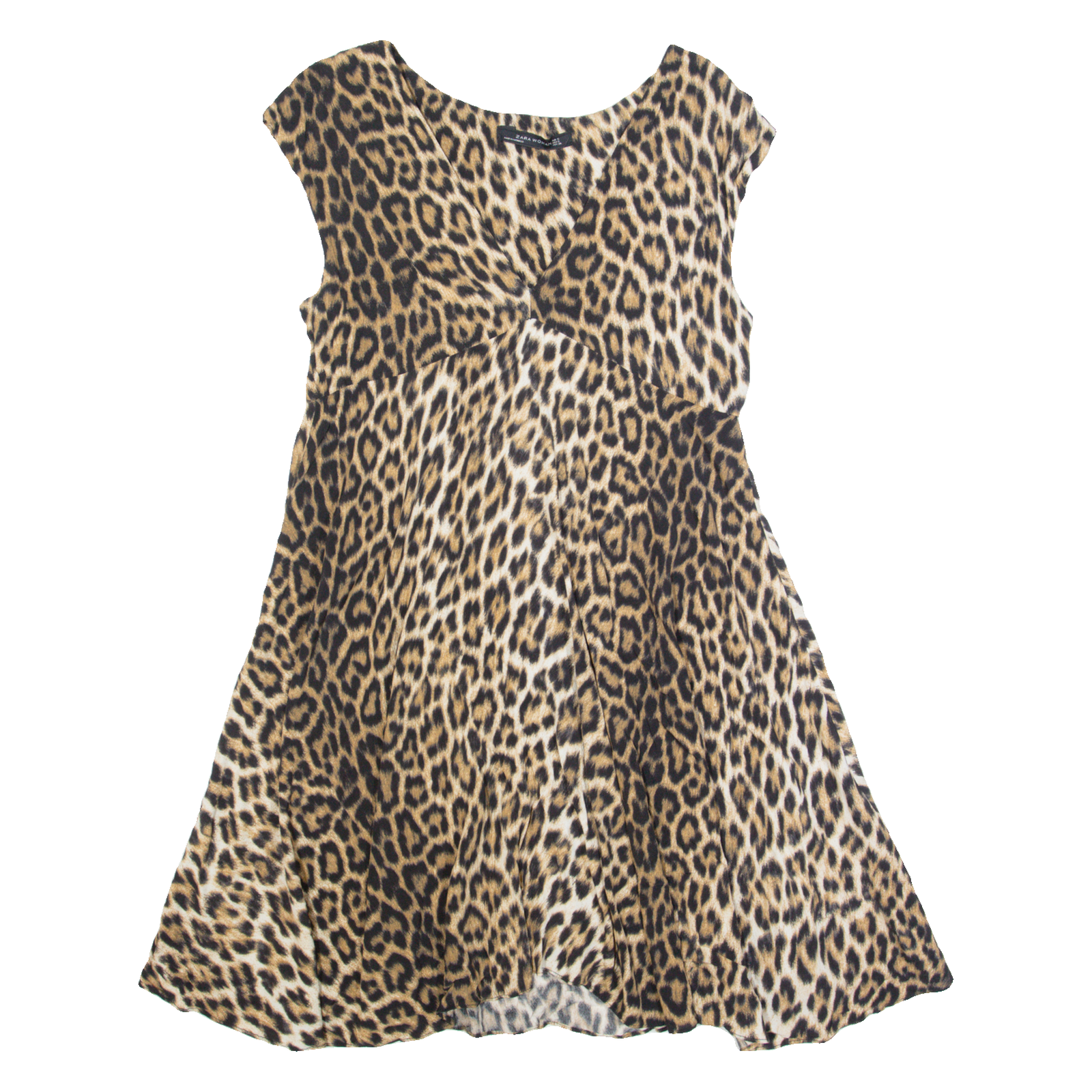 ZARA WOMAN Womens Day Dress Brown Animal Print Sleeveless Knee Length S Refurbished - N/A refurbished available on Cerqular