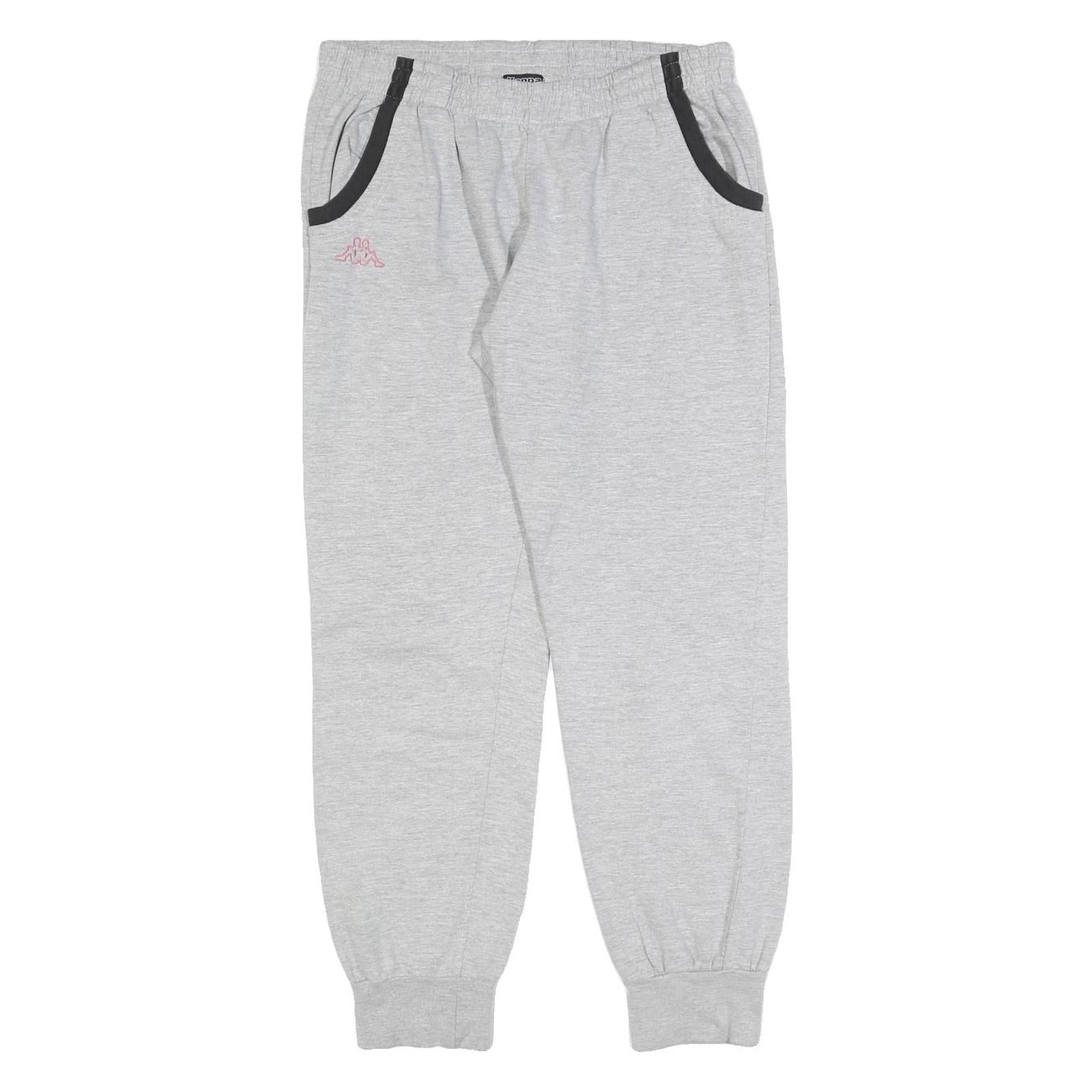 KAPPA Womens Joggers Grey & Black Slim Tapered XL W32 L28 Casual Sportswear Refurbished - N/A refurbished available on Cerqular