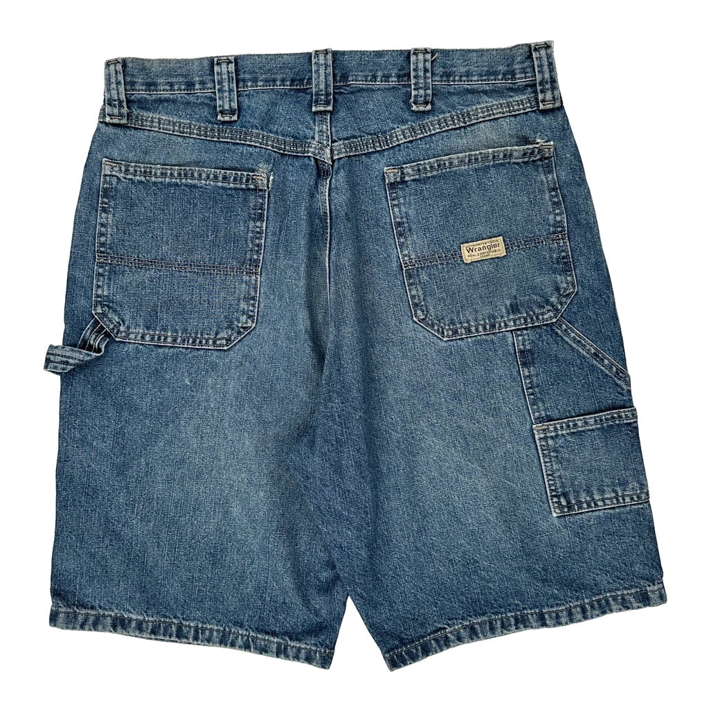 Buy Wrangler Carpenter Shorts - 33W 10L Blue Cotton Refurbished - $39.85 Wrangler Carpenter Shorts - 33W 10L Blue Cotton Refurbished - Thrifted (note: this is a term often used to describe second- refurbished available on Cerqular