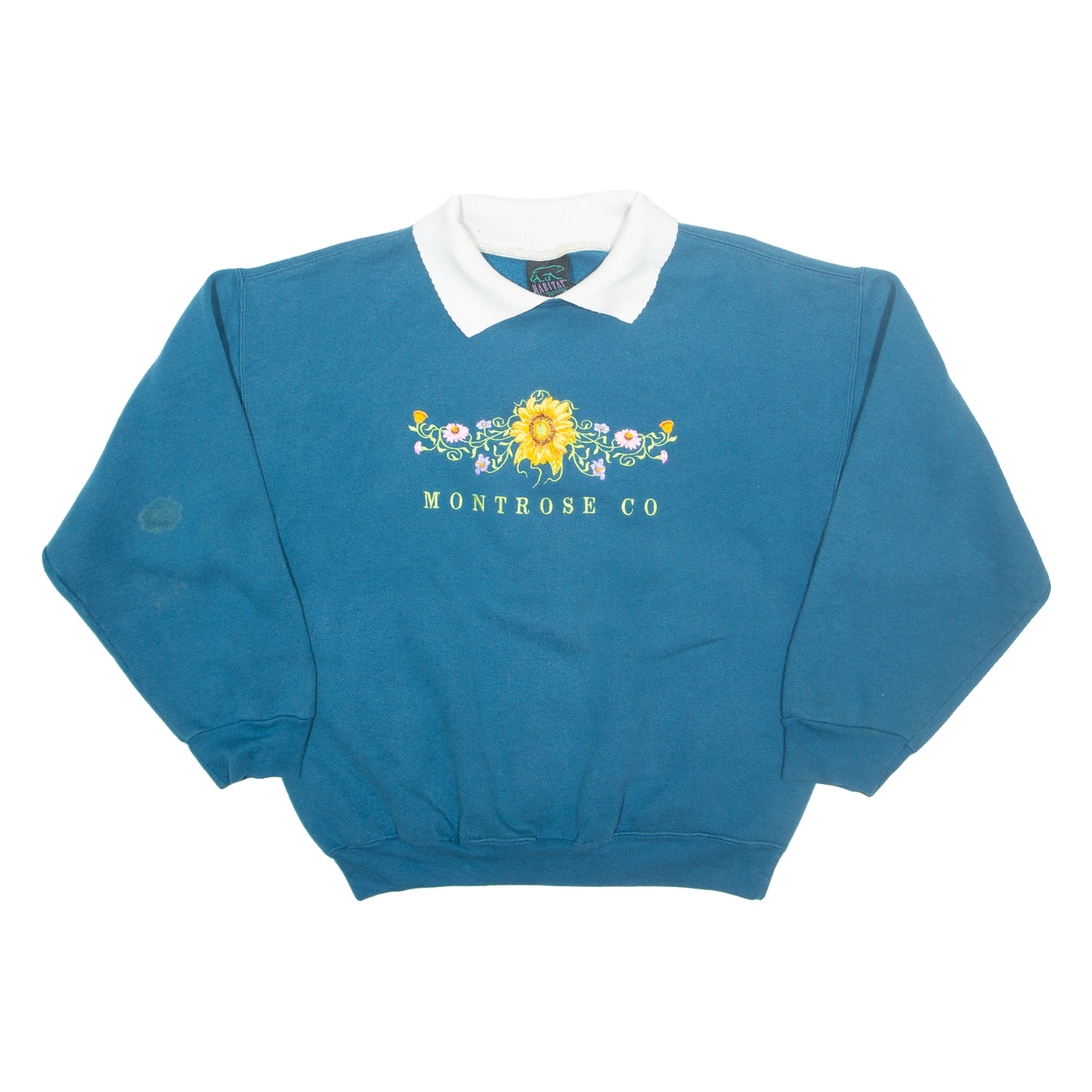 HABITAT Montrose Colorado Womens Sweatshirt Blue Collared 90s USA L Refurbished - N/A refurbished available on Cerqular