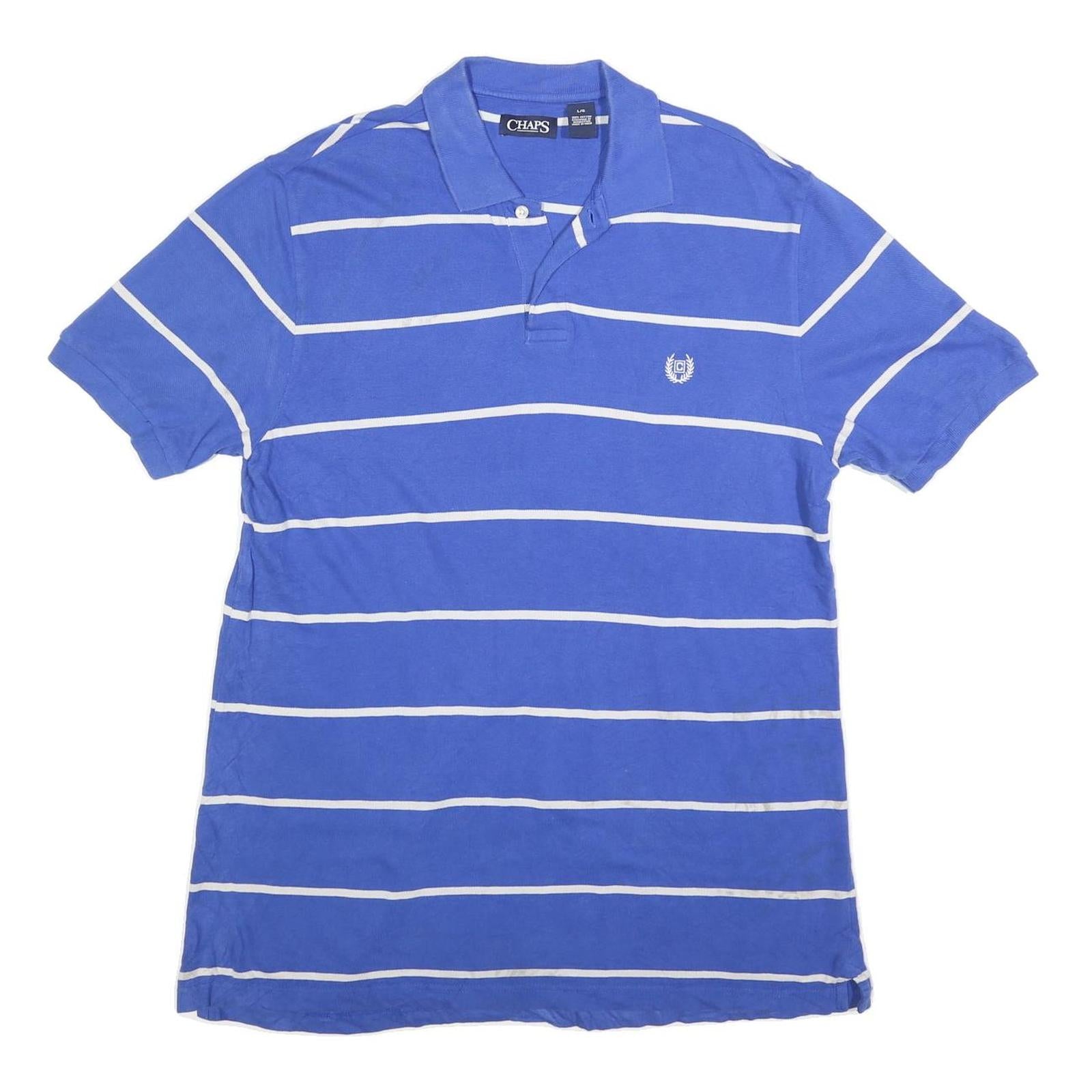 Buy CHAPS Mens Blue & White Striped Short Sleeve Polo Shirt L Classic Cotton Blend Refurbished - $24.69 CHAPS Mens Blue & White Striped Short Sleeve Polo Shirt L Classic Cotton Blend Refurbished - N/A refurbished available on Cerqular