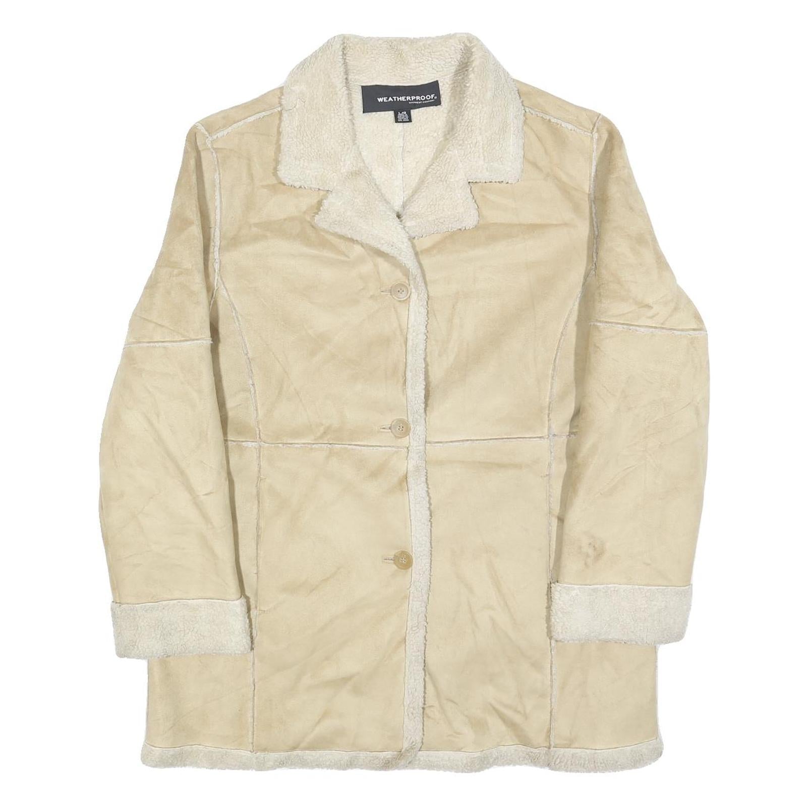 Buy WEATHERPROOF Womens Beige Button Jacket L Polyester Faux Shearling Winter Coat Refurbished - $37.69 WEATHERPROOF Womens Beige Button Jacket L Polyester Faux Shearling Winter Coat Refurbished - N/A refurbished available on Cerqular