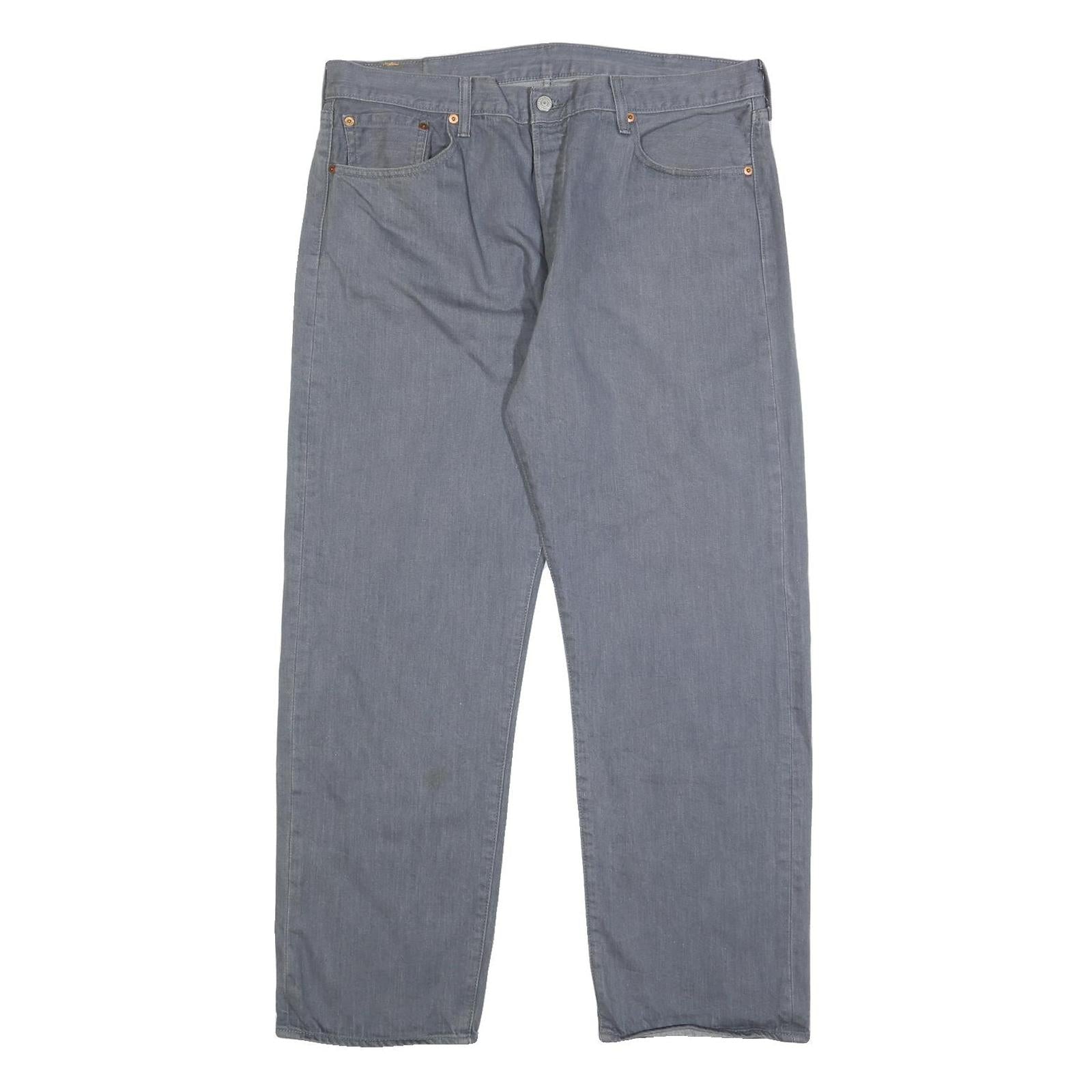 LEVI'S 501 Mens Jeans Blue Regular Straight Denim Medium W36 L29 Button Closure Refurbished - N/A refurbished available on Cerqular