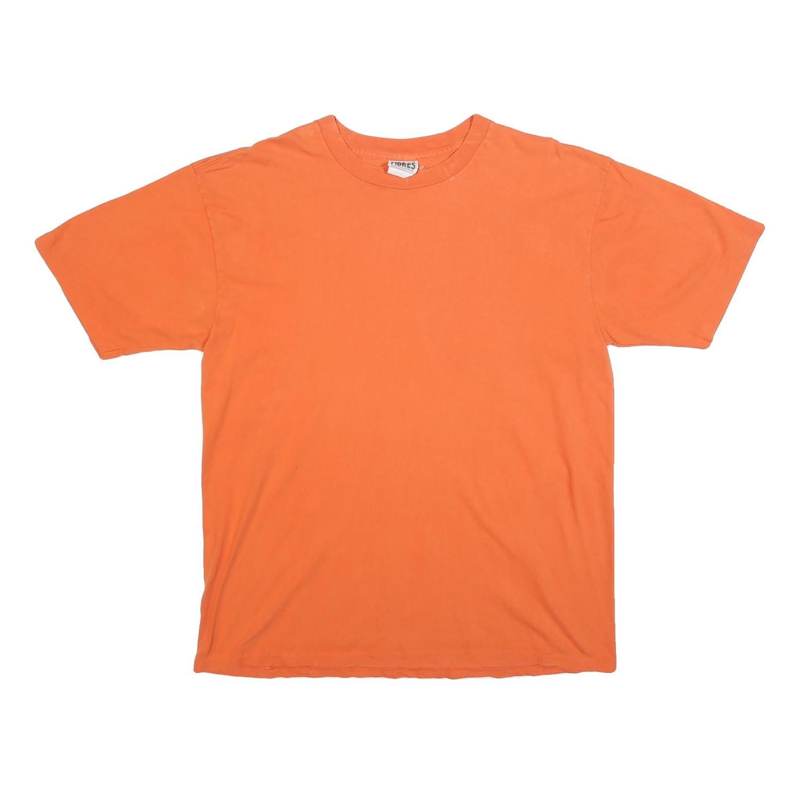 FIBRES Mens Orange T-Shirt M Short Sleeve Crew Neck Plain Cotton Blend Casual Refurbished - N/A refurbished available on Cerqular