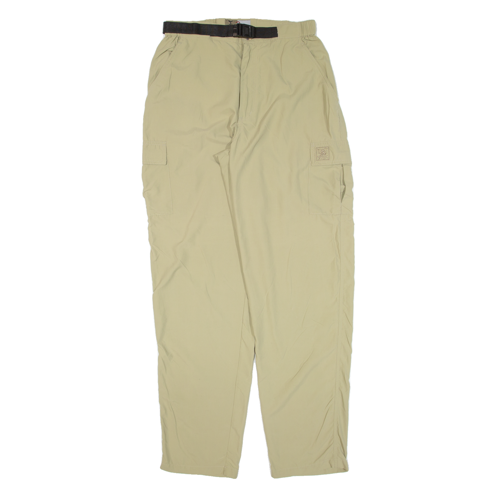 FACE2ERO Belted Womens Trousers Beige Loose Tapered Nylon W28 L32 Refurbished - N/A refurbished available on Cerqular