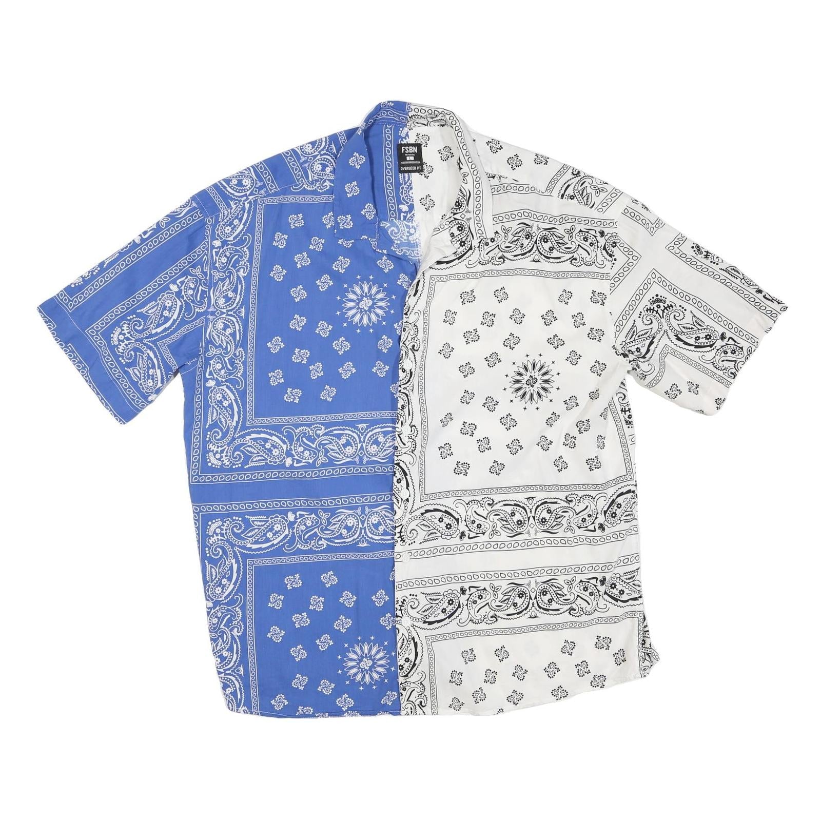 Buy FSBN Mens Blue & White Cotton Blend Bandana Print Shirt L Casual Summer Short Refurbished - $28.59 FSBN Mens Blue & White Cotton Blend Bandana Print Shirt L Casual Summer Short Refurbished - N/A refurbished available on Cerqular