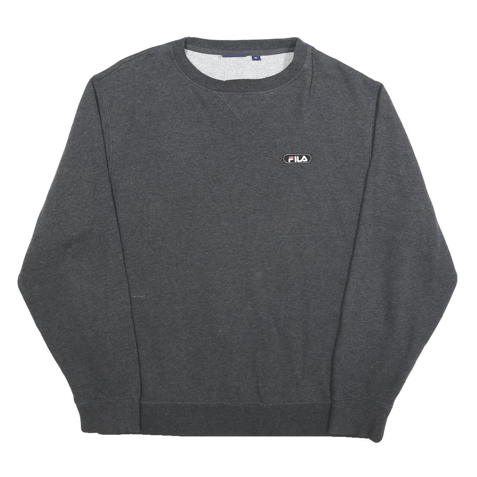 FILA Mens Charcoal Grey Cotton Blend Sweatshirt XL Crew Neck Casual Pullover Refurbished - N/A refurbished available on Cerqular