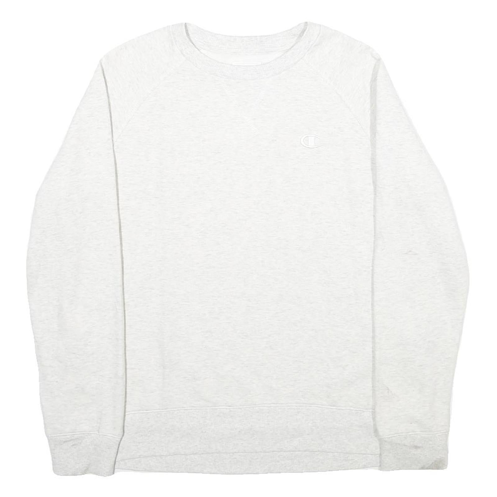 CHAMPION Mens White Crew Neck M Cotton Blend Classic Sweatshirt Pullover Refurbished - N/A refurbished available on Cerqular