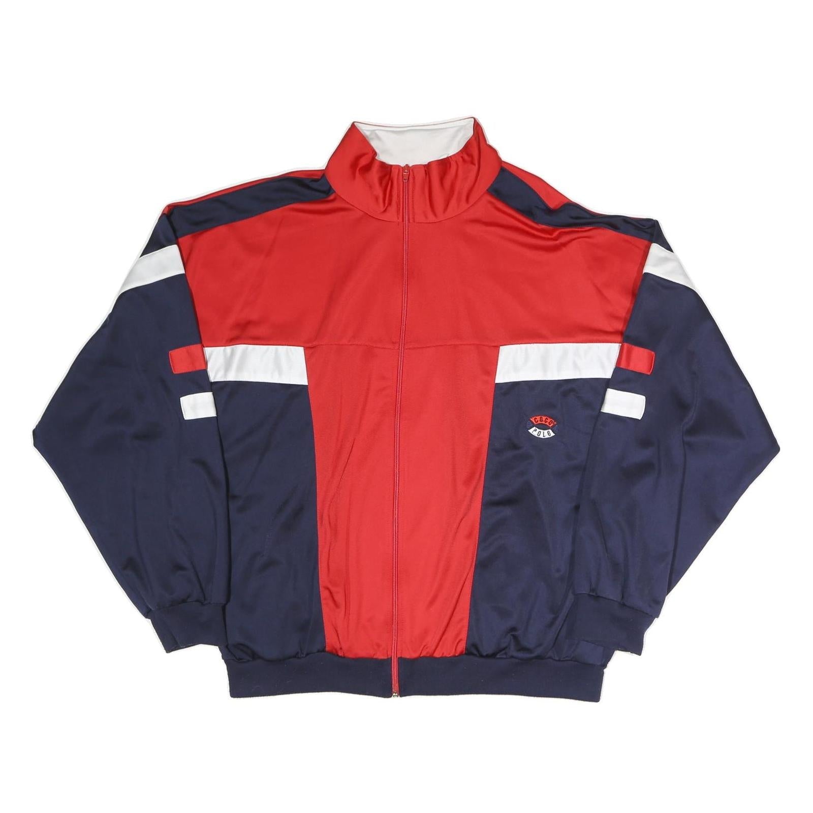 COCO POLO Mens Red & Navy Polyester Blend Zip Jacket L Colourblock Sportswear Refurbished - N/A refurbished available on Cerqular
