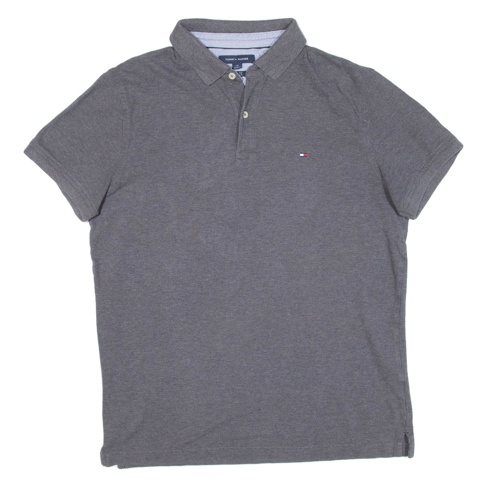 TOMMY HILFIGER Slim Fit Mens Polo Shirt Grey L Refurbished - N/A refurbished available on Cerqular