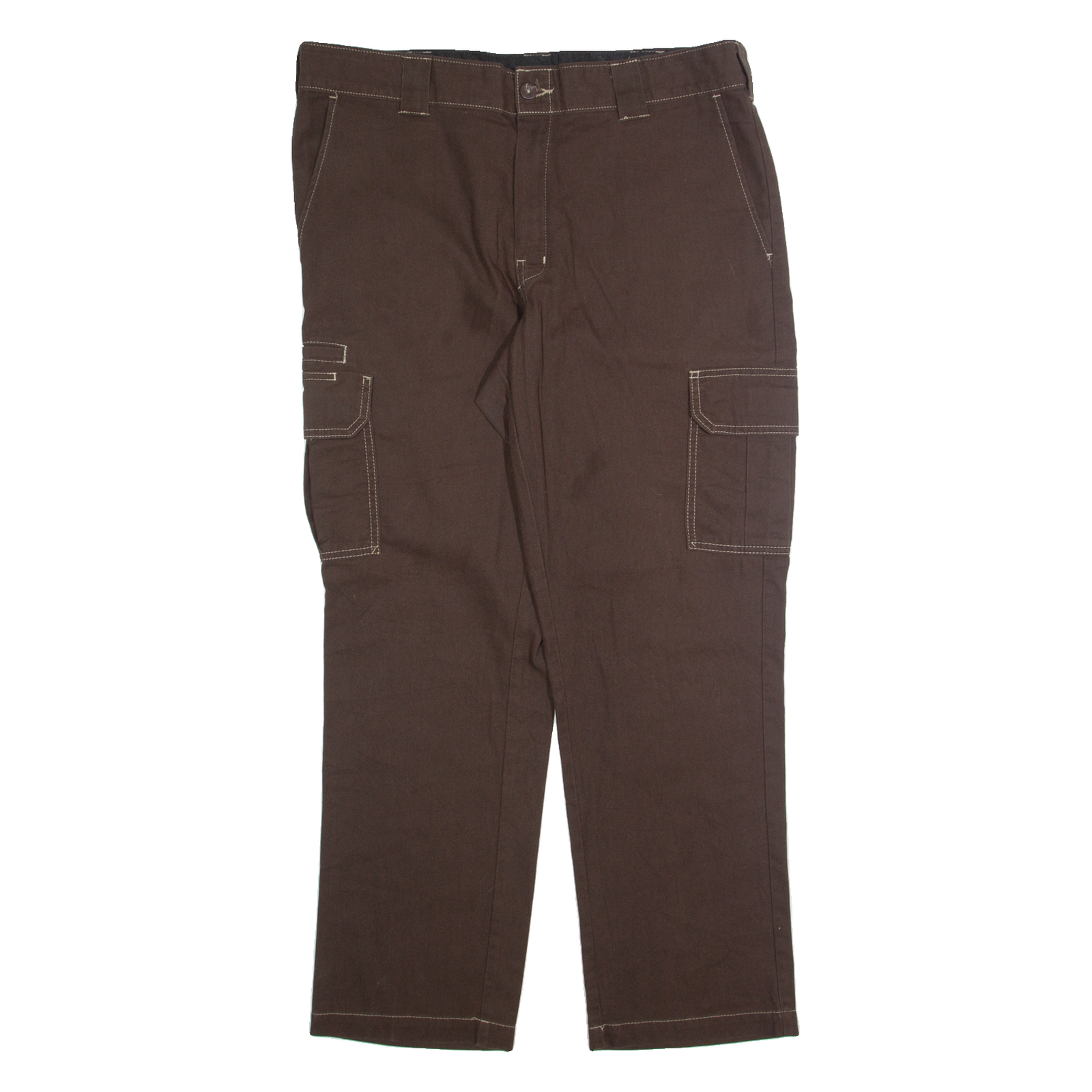 DICKIES Cargo Mens Trousers Brown Regular Straight W38 L30 Refurbished - N/A refurbished available on Cerqular