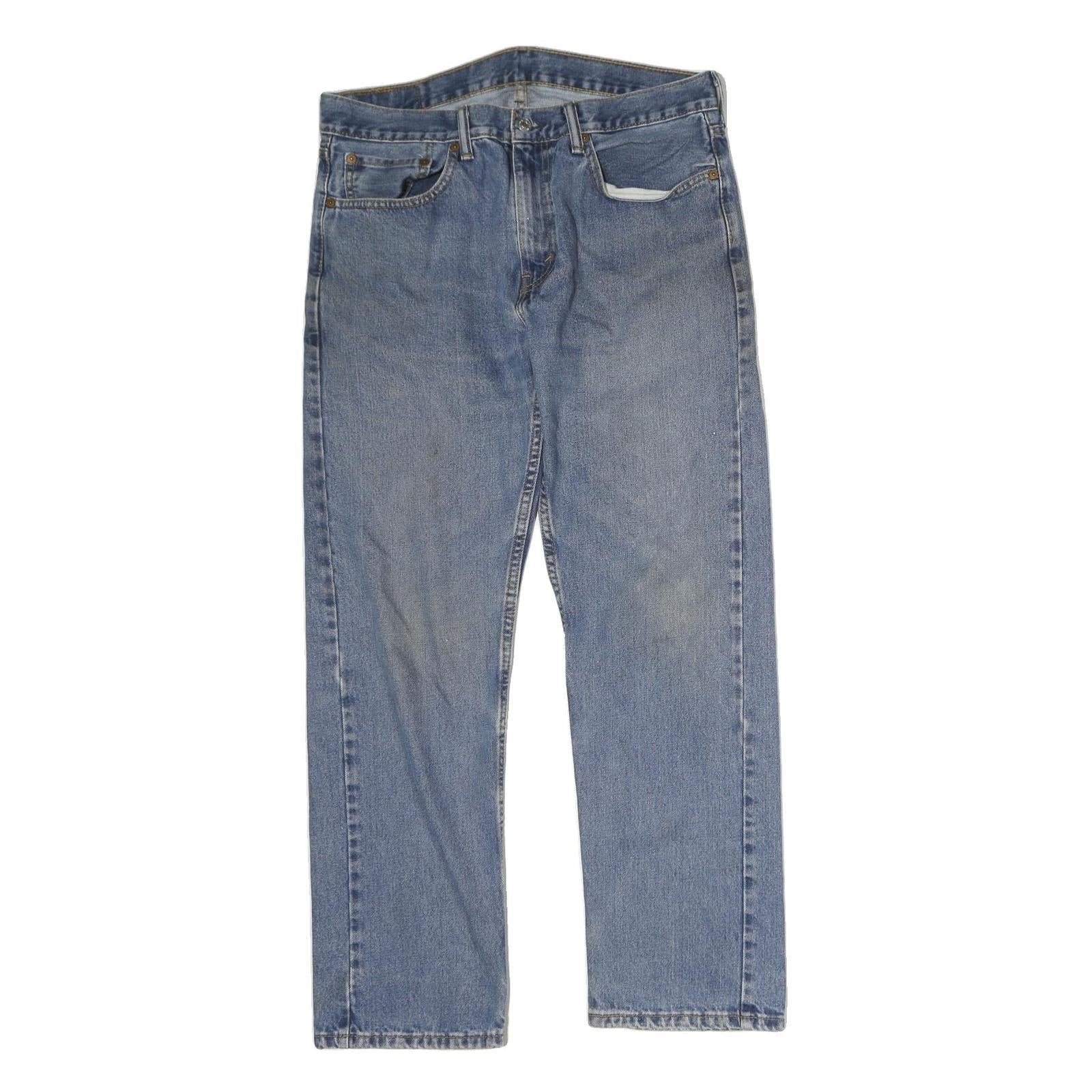 LEVI'S 505 Mens Jeans Blue Regular Straight Denim Medium W34 L30 Classic Fit Refurbished - N/A refurbished available on Cerqular