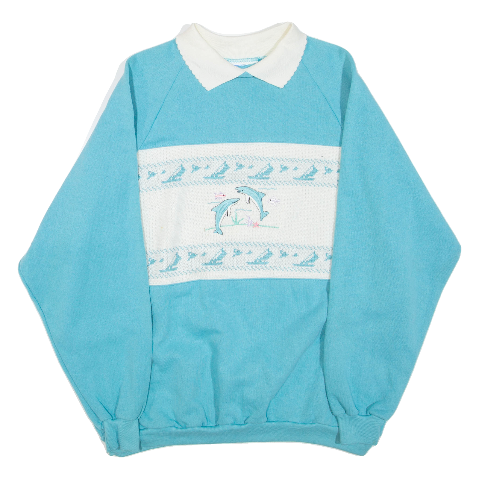 Dolphins Womens Sweatshirt Blue Collared L Refurbished - N/A refurbished available on Cerqular