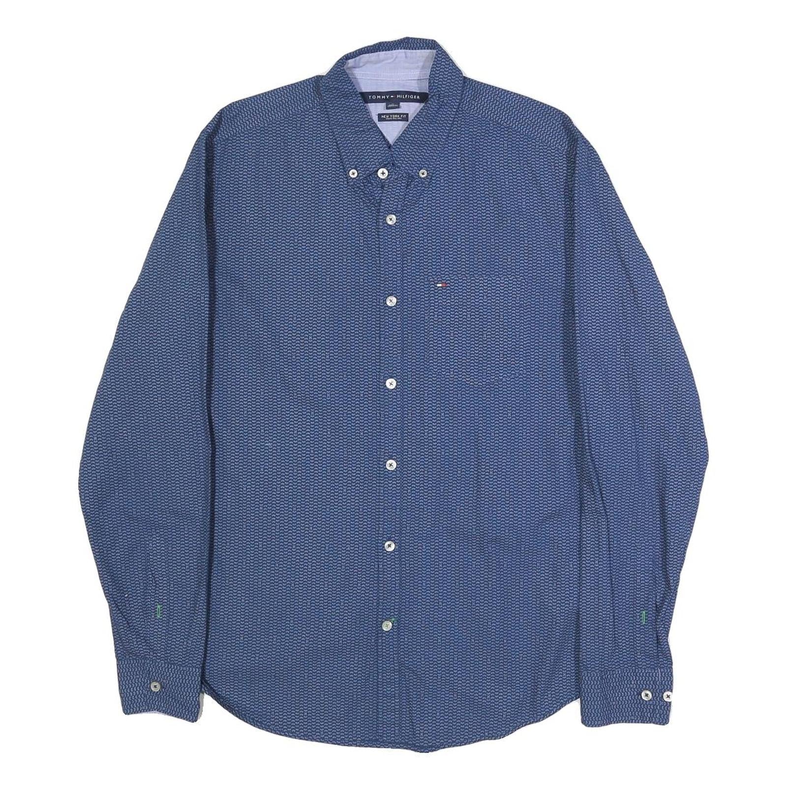 Buy TOMMY HILFIGER Mens Blue Cotton Patterned Shirt M Button-Down Collar Long Sleeve Refurbished - $35.09 TOMMY HILFIGER Mens Blue Cotton Patterned Shirt M Button-Down Collar Long Sleeve Refurbished - N/A refurbished available on Cerqular