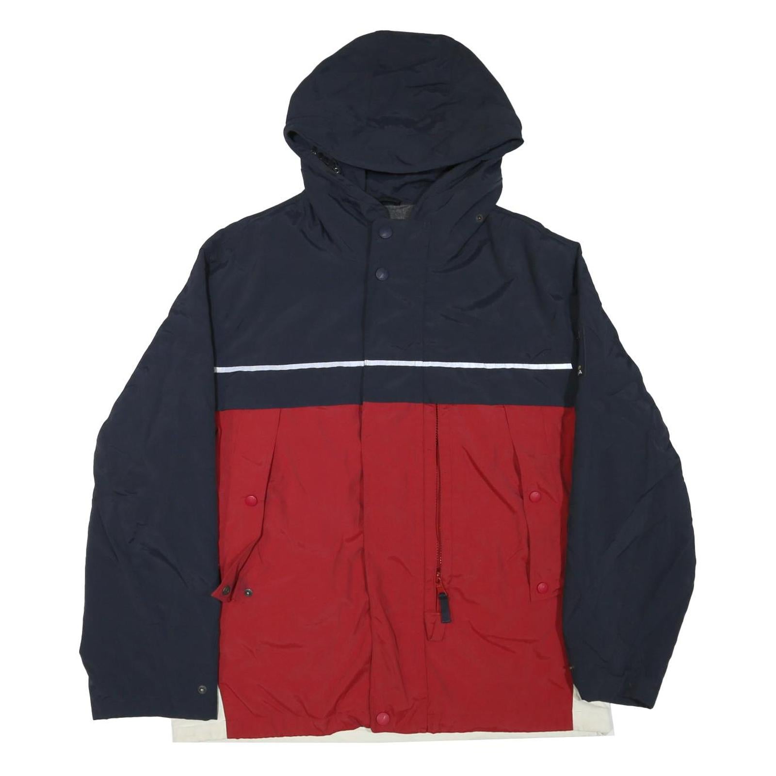 NAUTICA Mens Navy & Red Colourblock Jacket M Polyester Blend Zip Hooded Casual Refurbished - N/A refurbished available on Cerqular