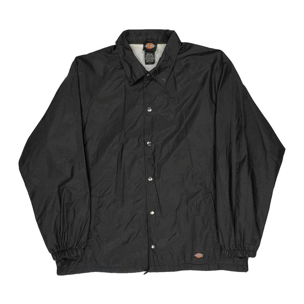 Dickies Windbreaker - Large Black Nylon Refurbished - Thrifted (note: this is a term often used to describe second- refurbished available on Cerqular