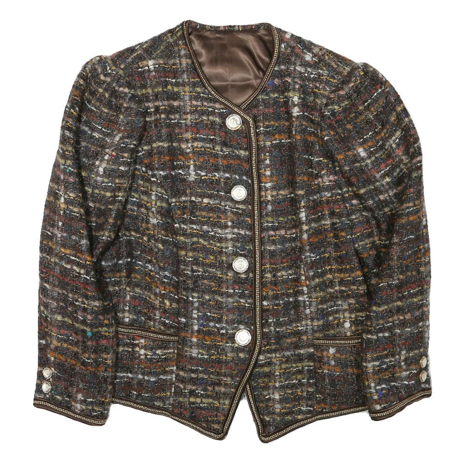 Buy Womens Brown Wool Blend Button Jacket Tweed Textured Classic M Refurbished - $48.09 Womens Brown Wool Blend Button Jacket Tweed Textured Classic M Refurbished - N/A refurbished available on Cerqular