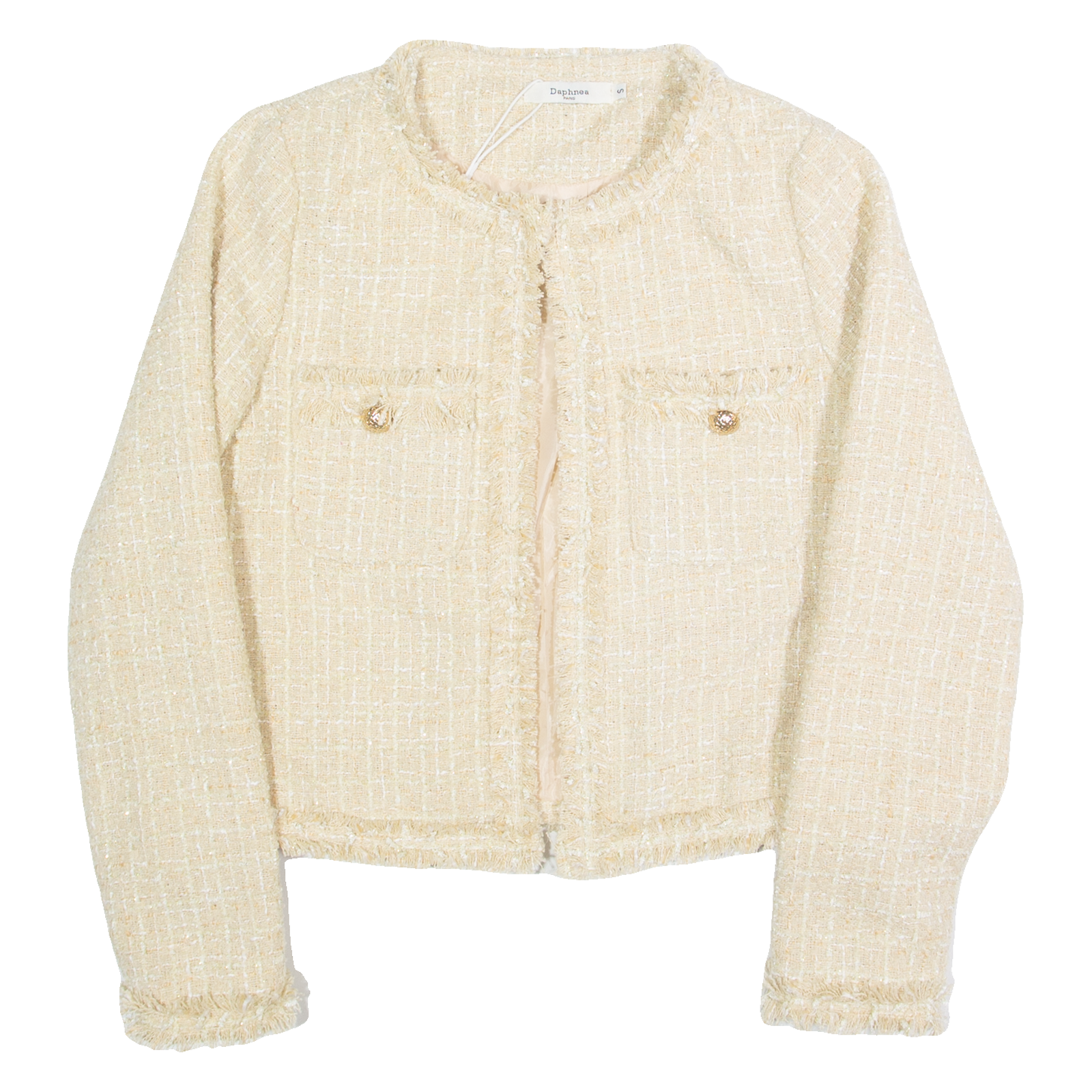 DAPHNIA Womens Blazer Jacket Cream S Refurbished - N/A refurbished available on Cerqular