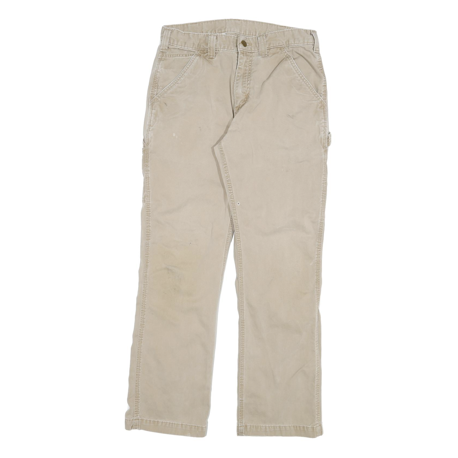 CARHARTT Mens Jeans Beige Relaxed Straight Denim Medium W30 L29 Workwear Durable Refurbished - N/A refurbished available on Cerqular