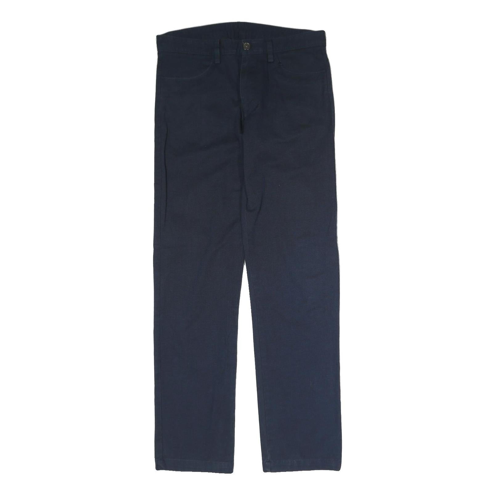 CALVIN KLEIN Mens Cotton Navy Blue Regular Straight Trousers W32 L33 Classic Refurbished - N/A refurbished available on Cerqular