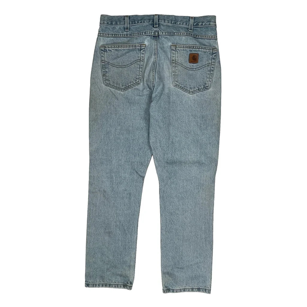 Buy Carhartt Jeans - 33W 30L Light Wash Cotton Refurbished - $52.25 Carhartt Jeans - 33W 30L Light Wash Cotton Refurbished - Thrifted (note: this is a term often used to describe second- refurbished available on Cerqular