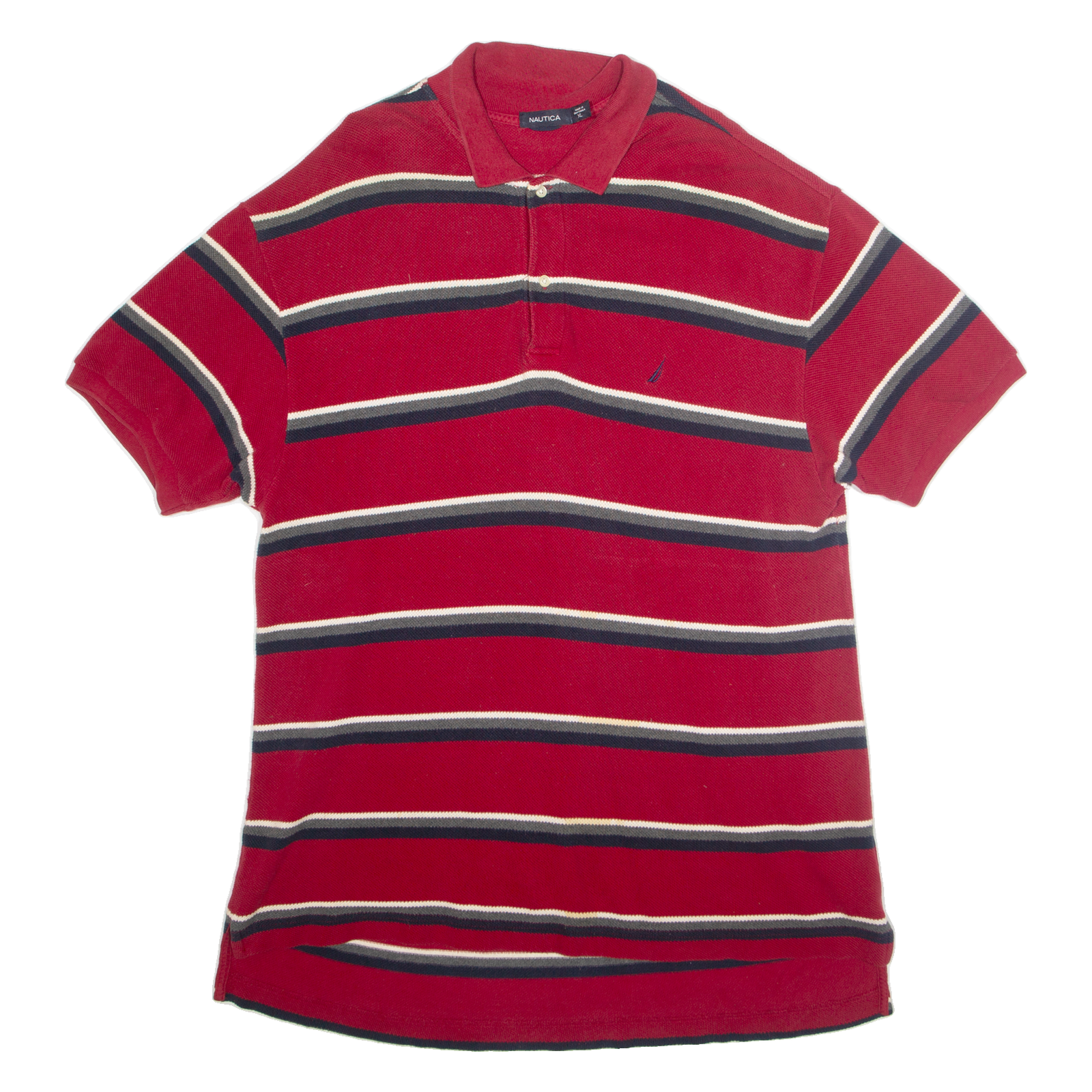 NAUTICA Mens Polo Shirt Red Striped XL Refurbished - N/A refurbished available on Cerqular
