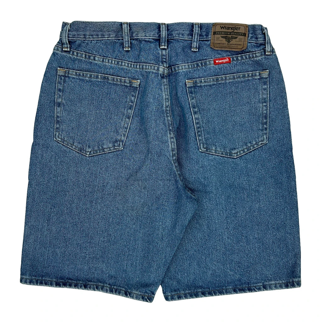 Wrangler Denim Shorts - 34W 10L Blue Cotton Refurbished - Thrifted (note: this is a term often used to describe second- refurbished available on Cerqular