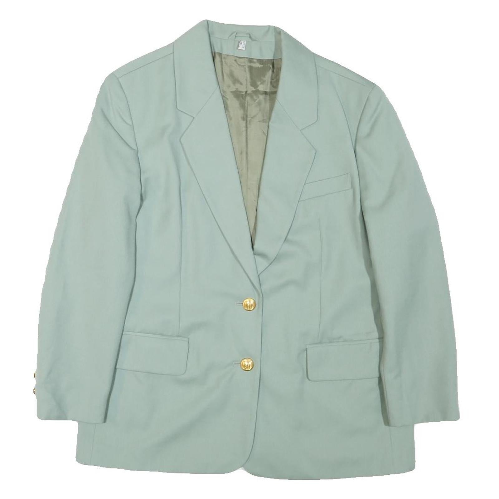 Womens Blue Classic Plain Blazer Jacket M Polyester Blend Button Up Refurbished - N/A refurbished available on Cerqular