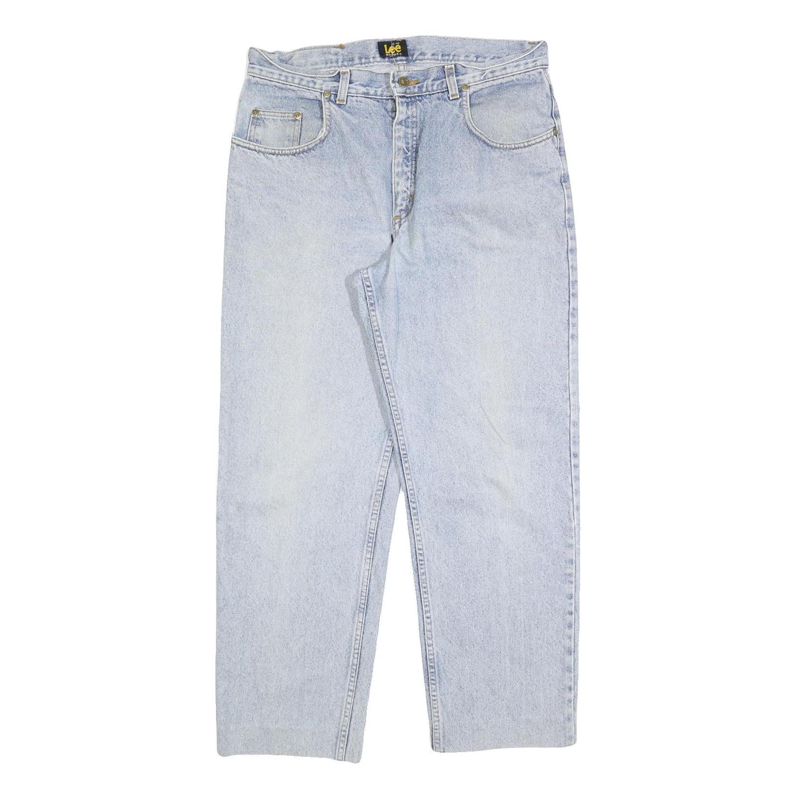 LEE Mens Jeans Blue Relaxed Straight Denim Light W34 L30 Casual Classic Zip Refurbished - N/A refurbished available on Cerqular