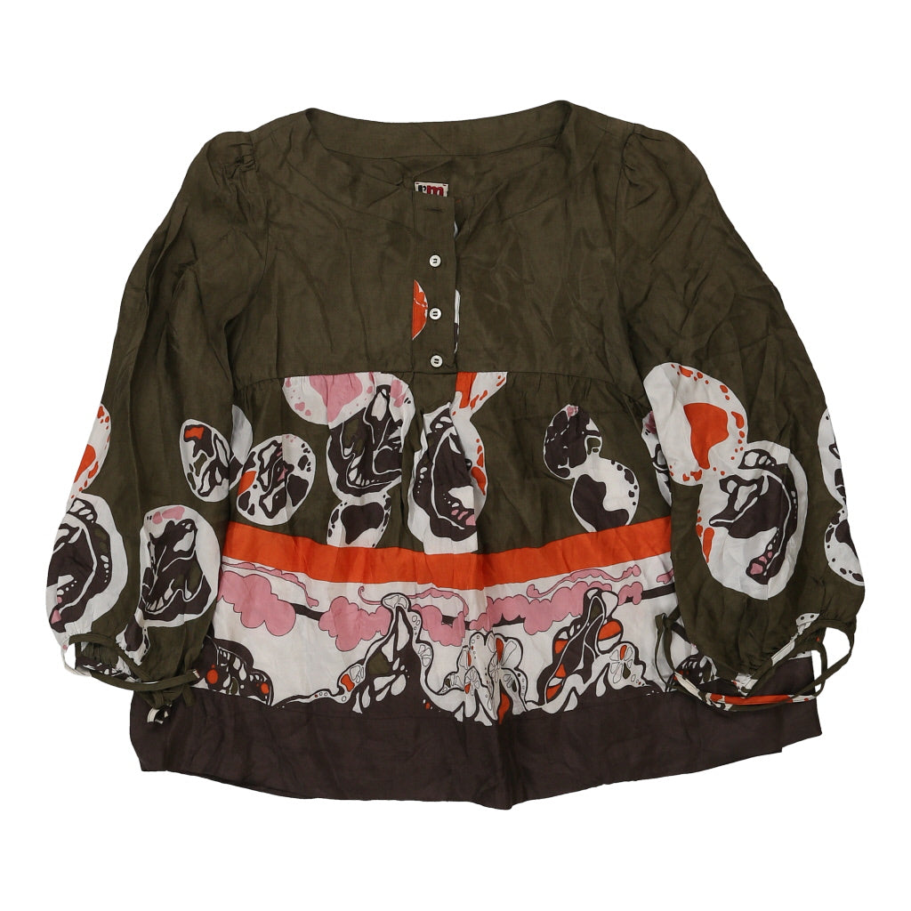 Isola Marras Blouse - Medium Khaki Viscose Refurbished - Thrifted (note: this is a term often used to describe second- refurbished available on Cerqular