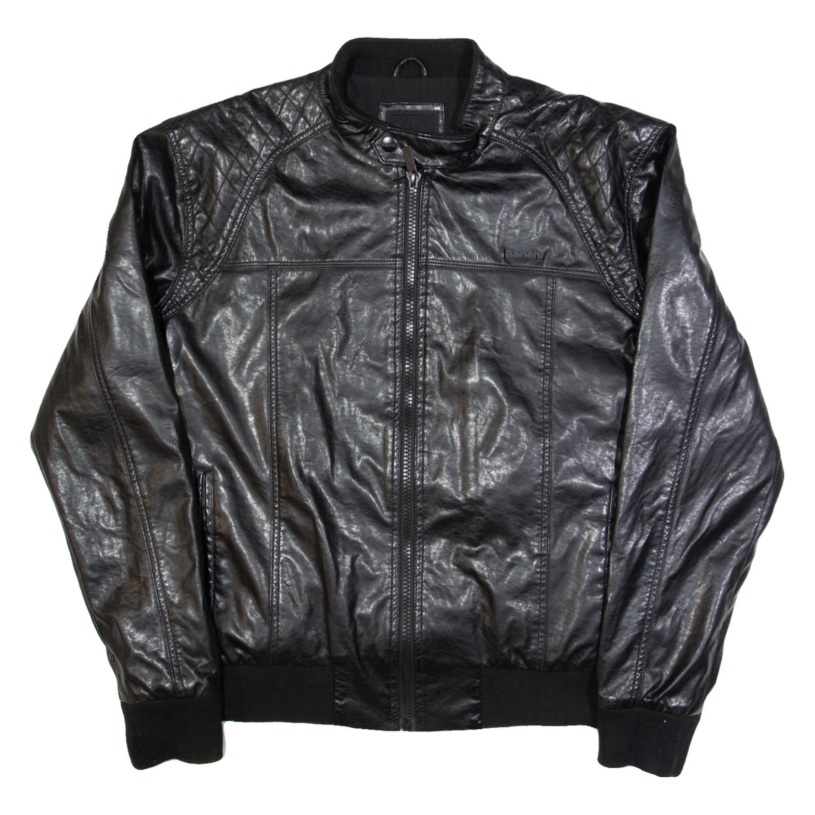 BENCH Mens Biker Jacket Black XL Refurbished - N/A refurbished available on Cerqular
