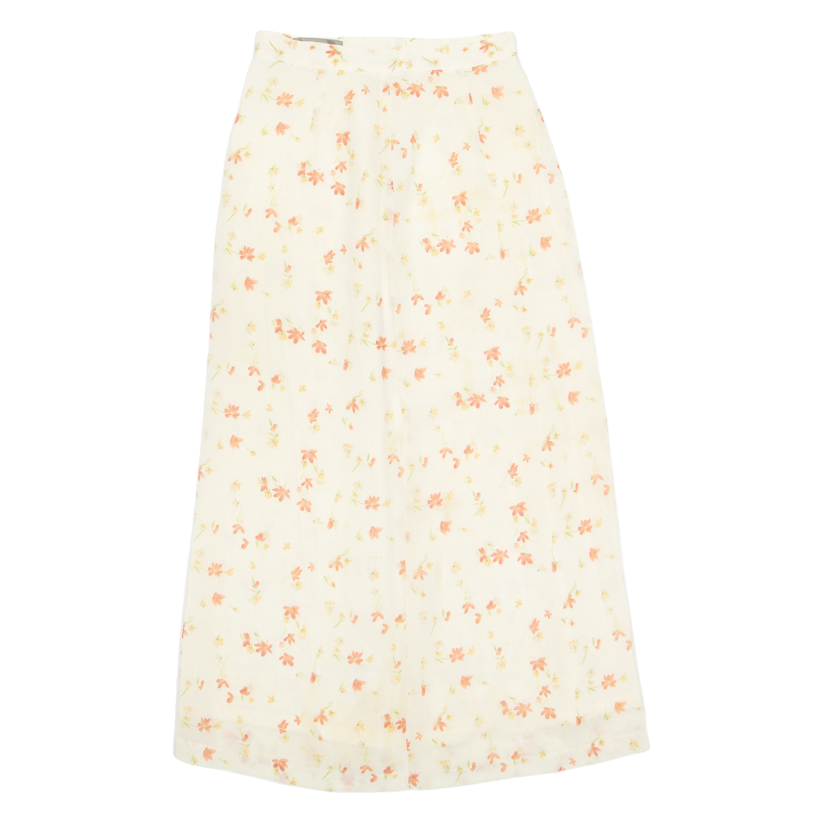 Womens A-Line Skirt Cream Long Floral S Refurbished - N/A refurbished available on Cerqular
