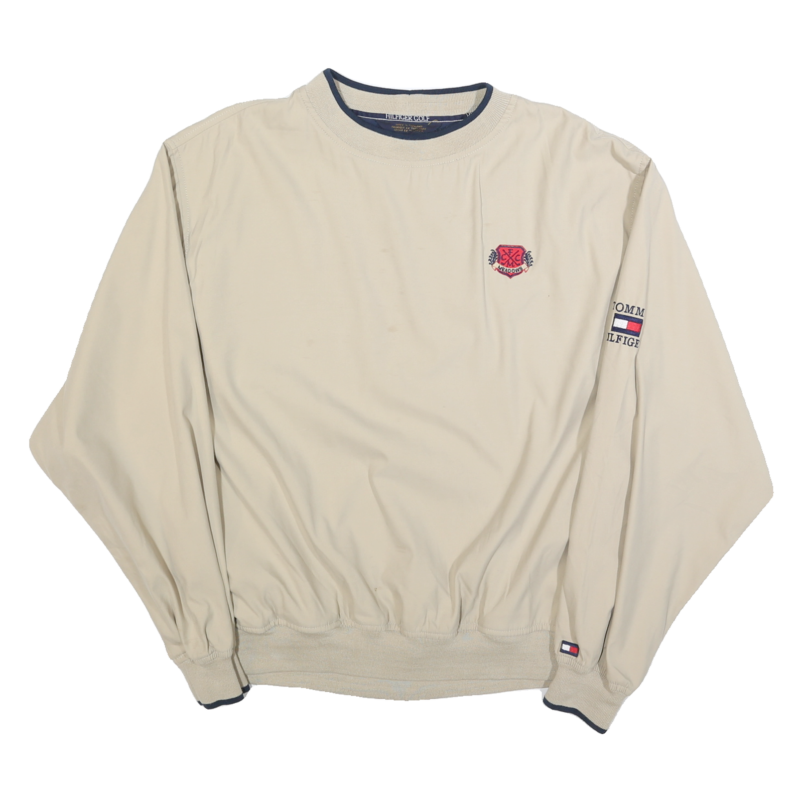 TOMMY HILFIGER Mens Beige Crew Neck L Logo Embroidered Long Sleeve Sweatshirt Refurbished - N/A refurbished available on Cerqular
