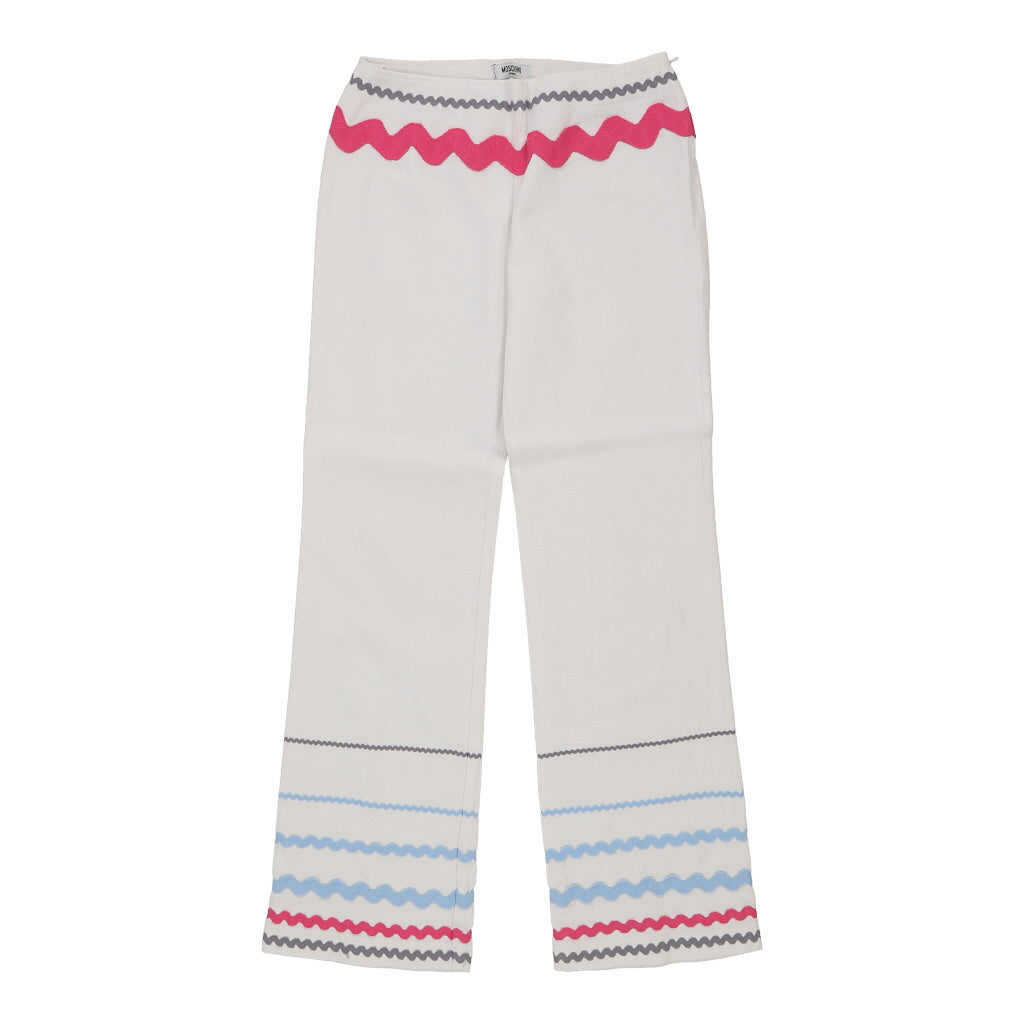 Moschino Jeans Wide Leg Trousers - 26W UK 8 White Cotton Refurbished - Thrifted (note: this is a term often used to describe second- refurbished available on Cerqular