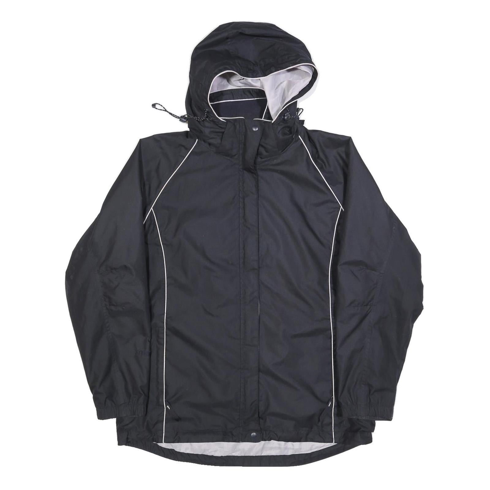 PETER STORM Womens Black Outdoor Jacket L Polyester Blend Plain Zip Hooded Refurbished - N/A refurbished available on Cerqular