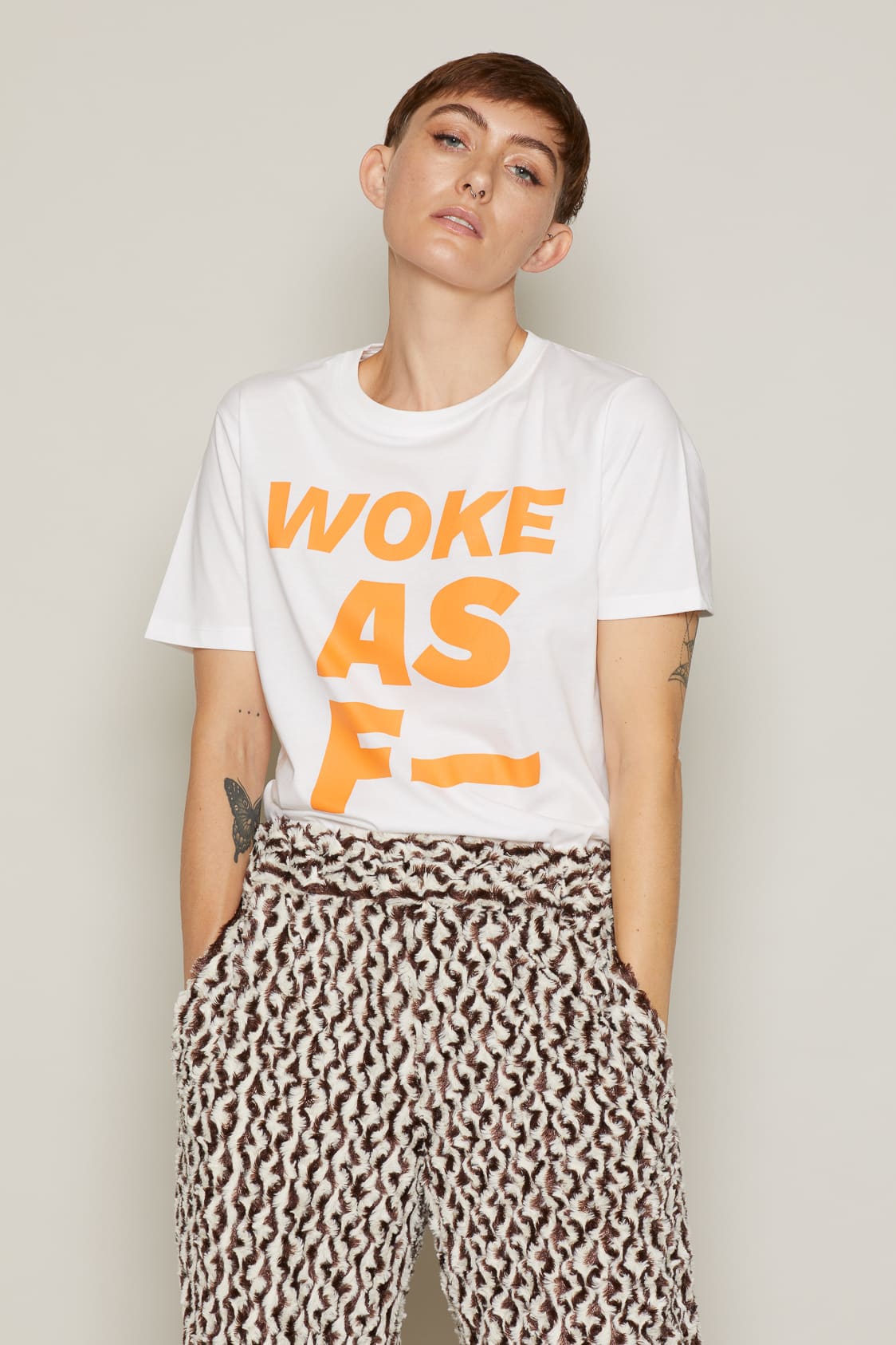 Woke As F T-Shirt (White) | size: XL Refurbished - N/A refurbished available on Cerqular
