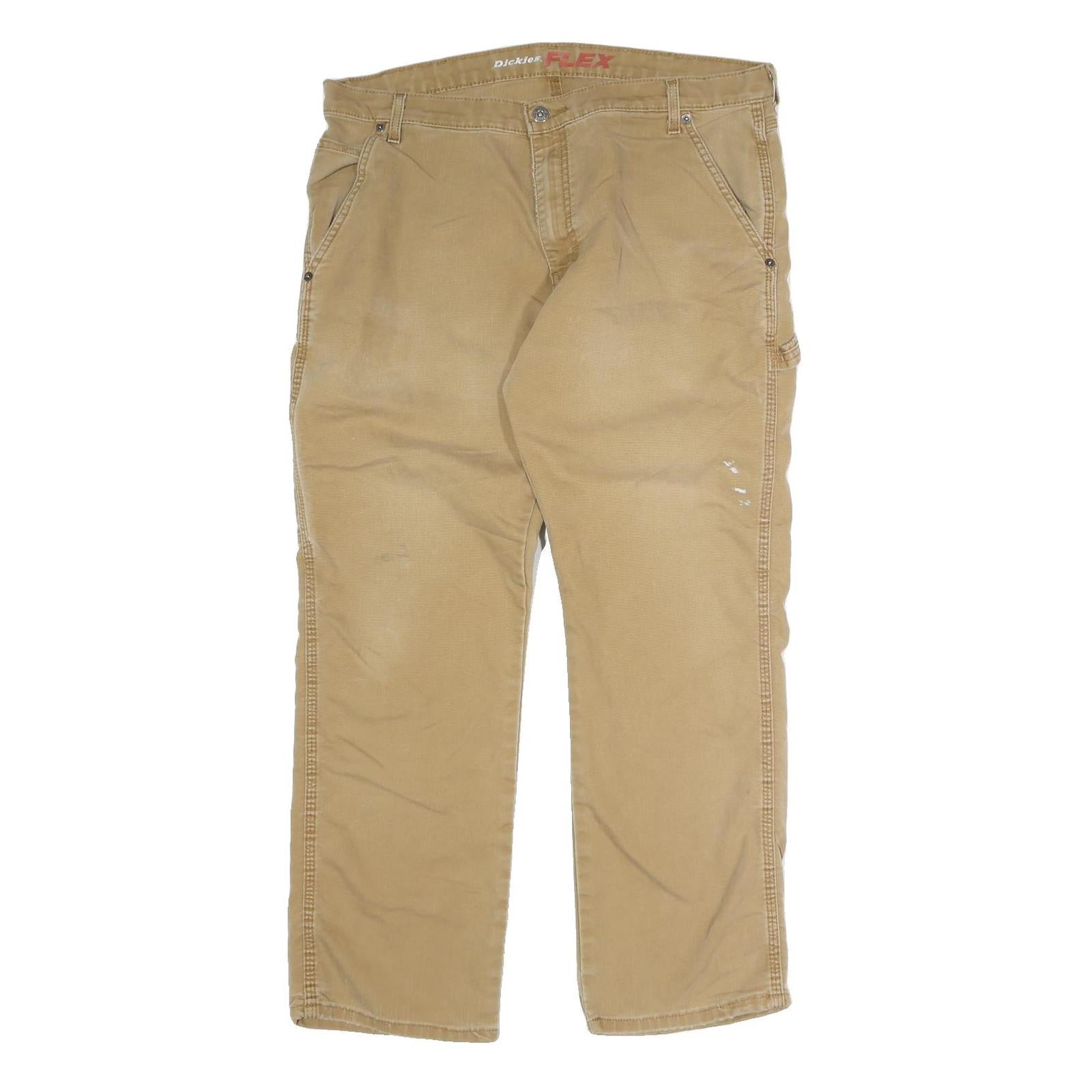DICKIES Mens Regular Fit Beige Cotton Blend Trousers W38 L29 Workwear Casual Refurbished - N/A refurbished available on Cerqular