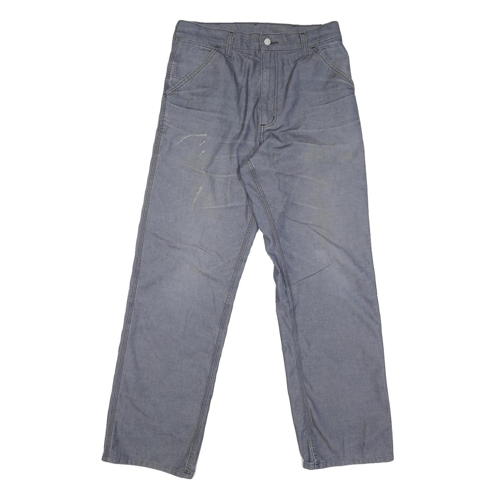 CARHARTT Mens Cotton Blend Blue Regular Straight Trousers W30 L30 Workwear Zip Refurbished - N/A refurbished available on Cerqular