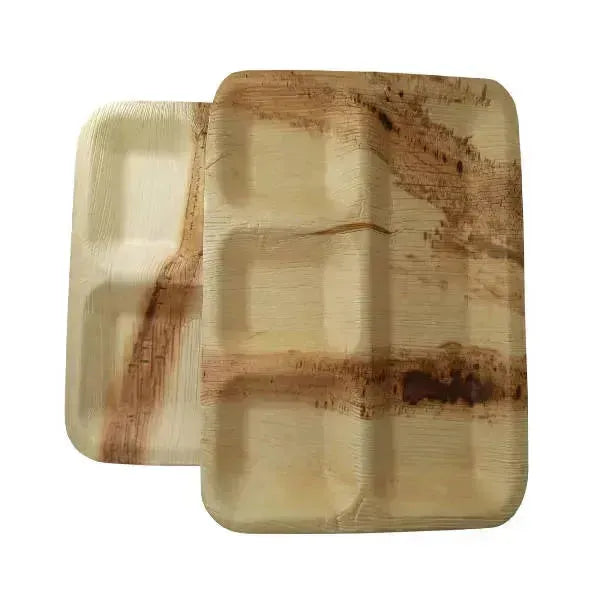 Dtocs Compartment Plate - Palm Leaf Plate 11x9 Inch (Pack 50) | Bamboo Plate like Portion Plate - USDA Certified Biobased Lunch Plates | Size: 50 Pcs. Refurbished - N/A (Note: There is no well-known brand with the initial refurbished available on Cerqular