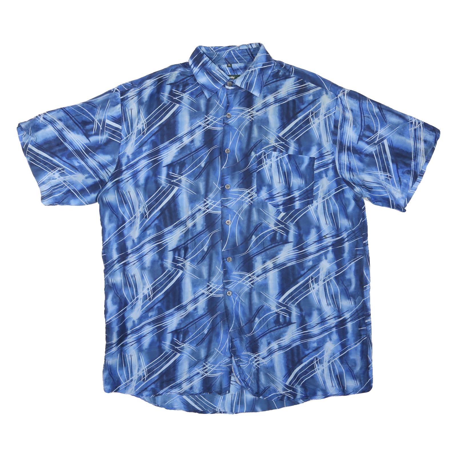 KINGFIELD Mens Blue Pattern Shirt XL Lightweight Polyester Summer Casual Refurbished - N/A refurbished available on Cerqular