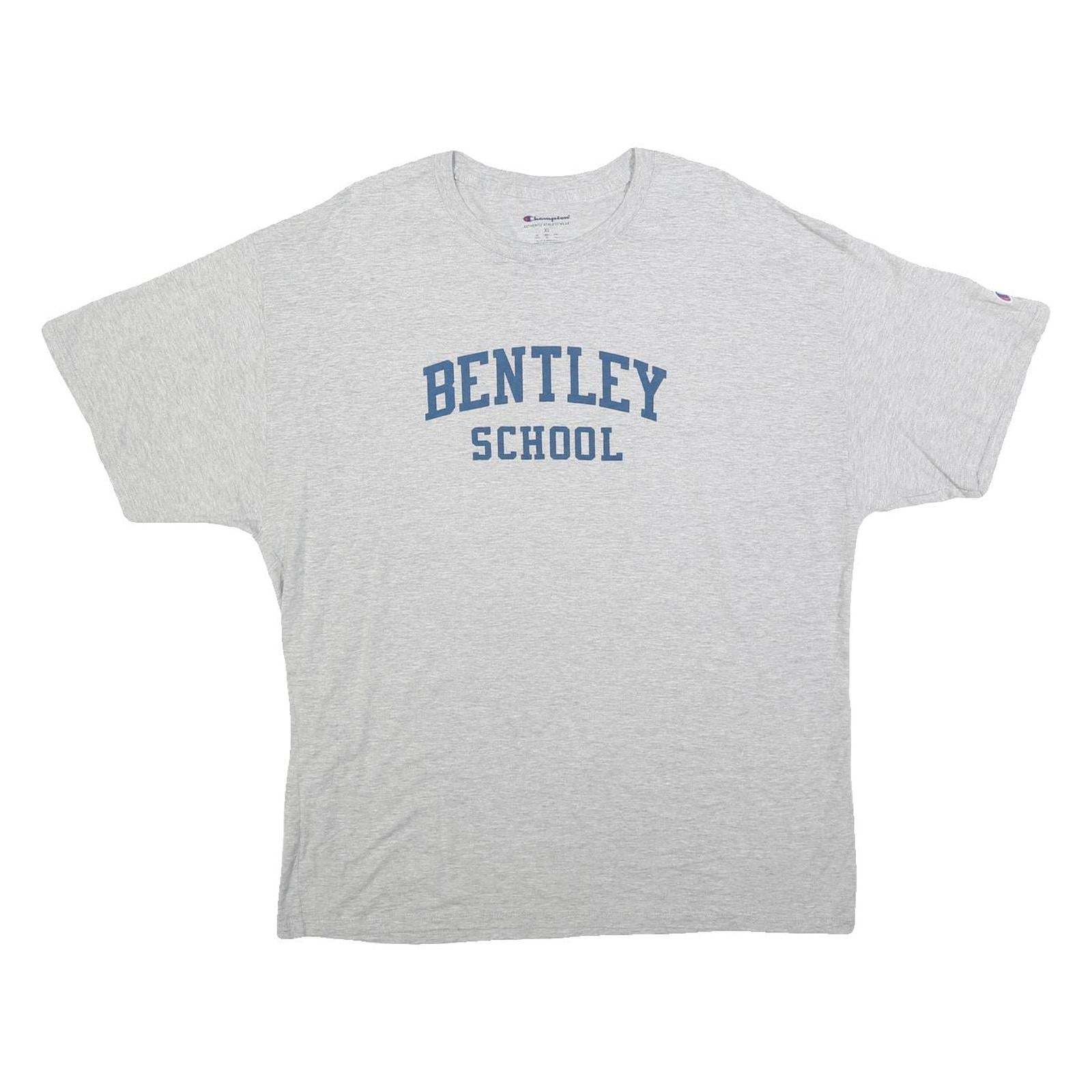 CHAMPION Mens Grey Bentley School Graphic T-Shirt XL Short Sleeve Crew Neck Refurbished - N/A refurbished available on Cerqular