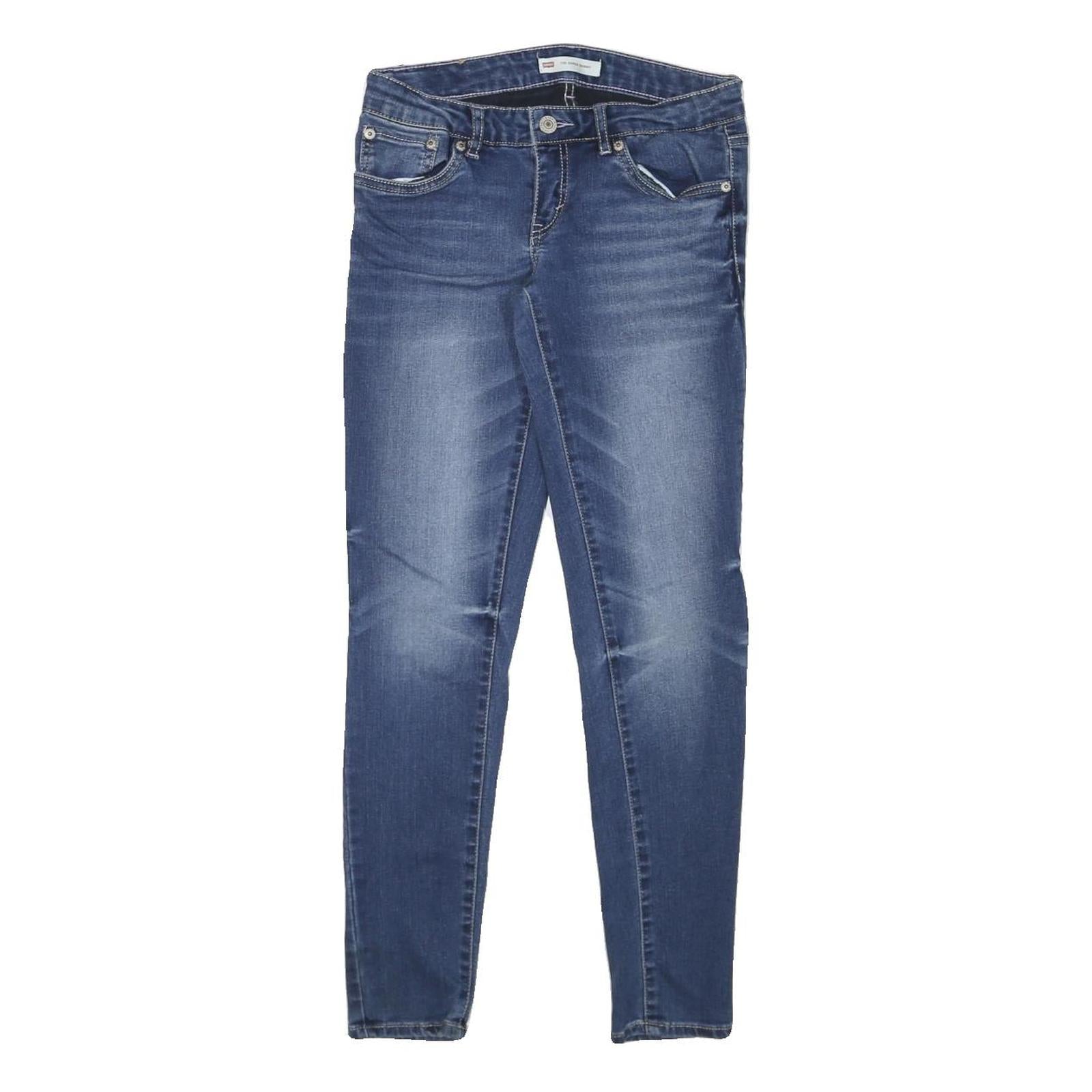 LEVI'S 710 Womens Slim Blue Denim Medium W26 L27 Stretch Zip Jeans Skinny Fit Refurbished - N/A refurbished available on Cerqular