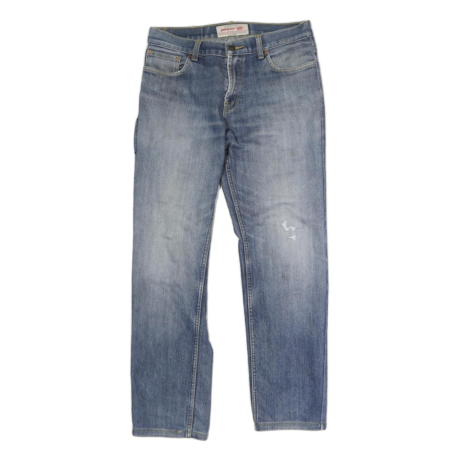 DICKIES Mens Regular Blue Jeans Denim W32 L28 Button Cotton Blend Casual Refurbished - N/A refurbished available on Cerqular
